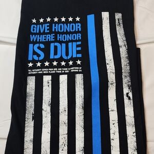 Hold Fast Black and Blue Graphic T-Shirt Size XL